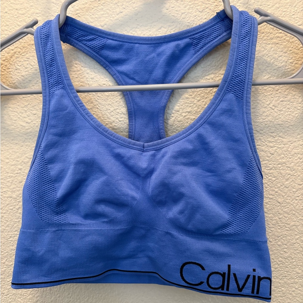 Calvin Klein Blue Racerback Sports Bra